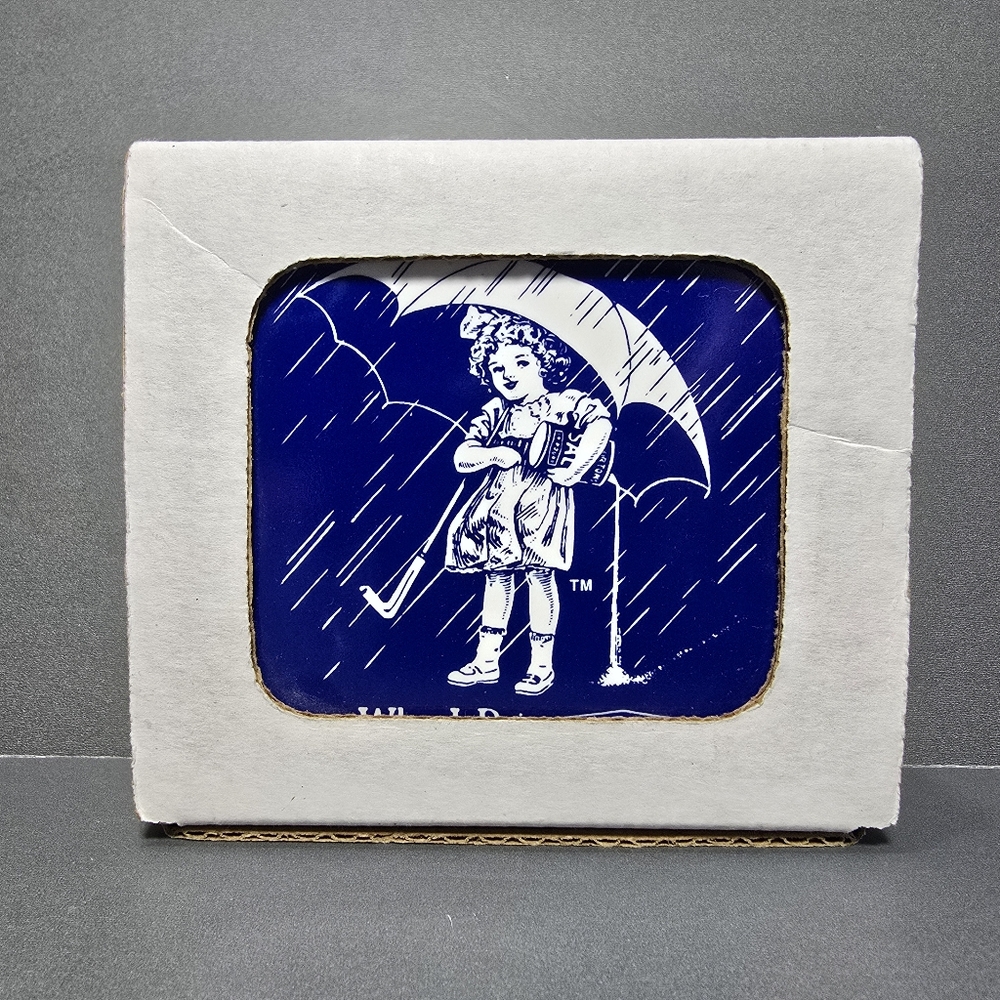 Set of 4 Vintage Morton Salt "When It Rains It Pours" Tiles Trivets Coasters